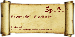 Szvatkó Vladimir névjegykártya